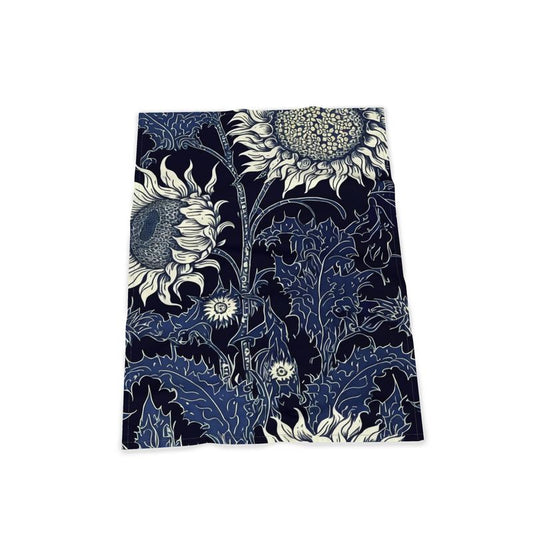 Indigo Sunflower Print Tea Towel