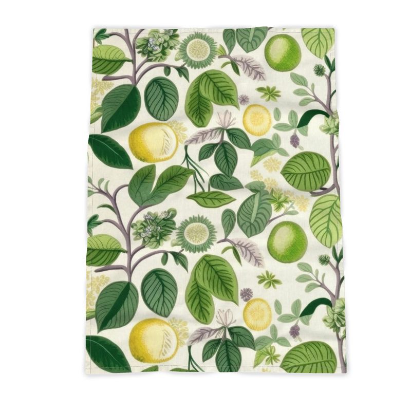 Lemon and Lime Botanical Print Tea Towel