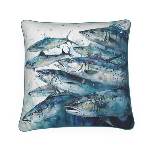 Mackerel Shoal Print Cushion