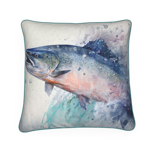 Artic Salmon Print Cushion