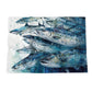 Mackerel Shoal Print Tea Towel