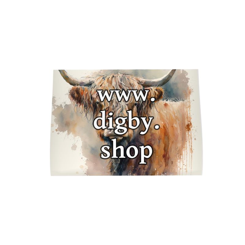 Highland Cattle Print Tea Towel