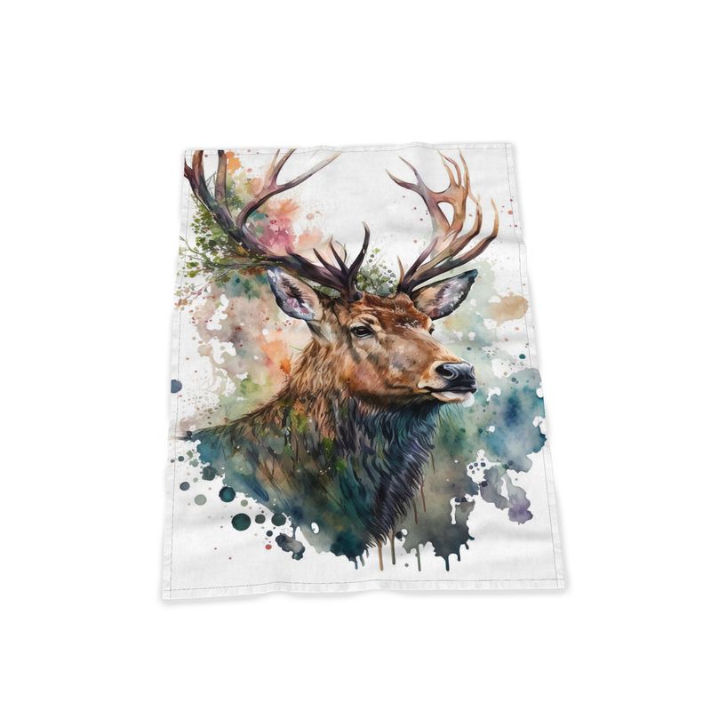Stag Head Print Tea Towel