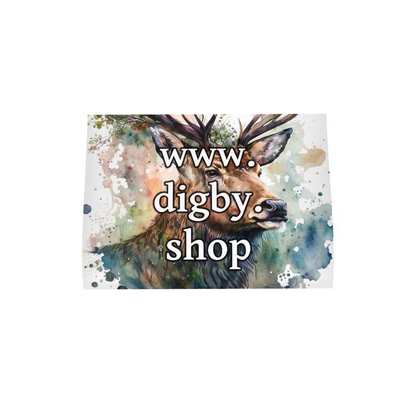 Stag Head Print Tea Towel