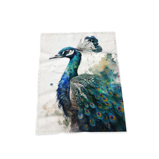 Peacock Print Tea Towel