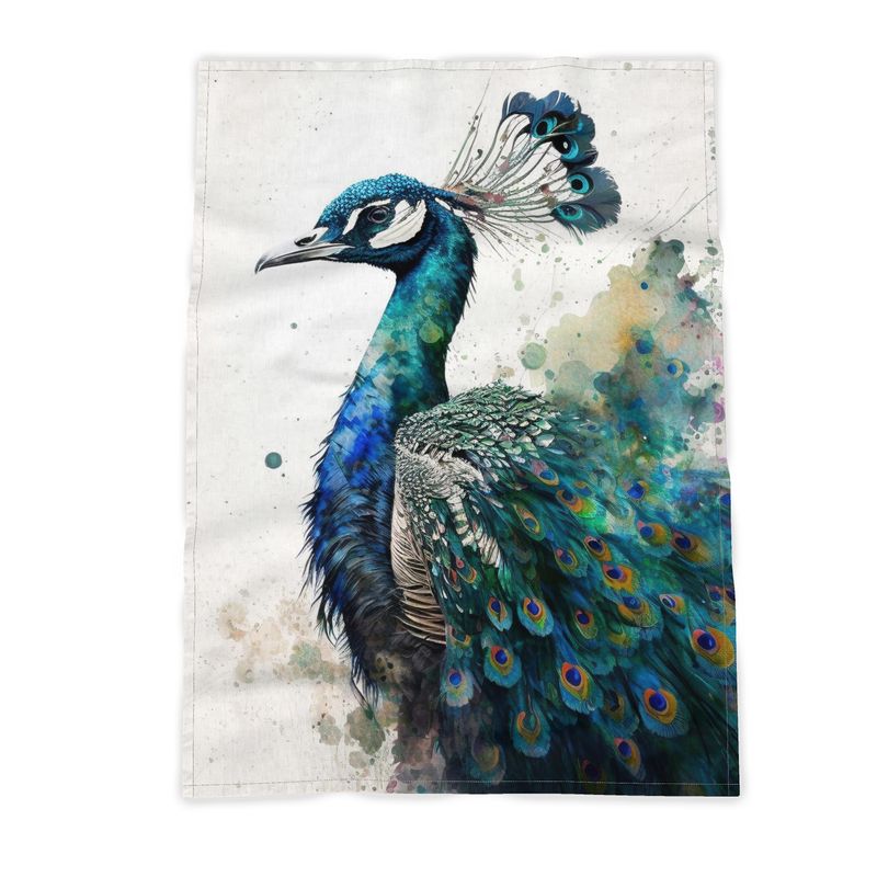 Peacock Print Tea Towel