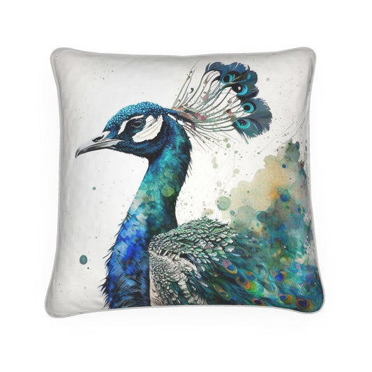 Peacock Print Cushion