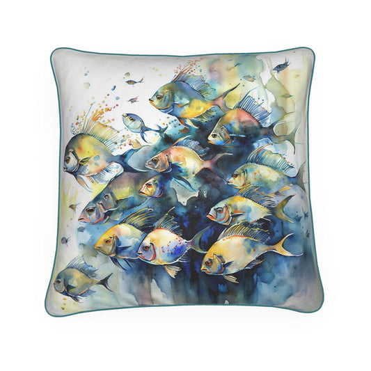 Tropical Fish Shoal Print Cushion