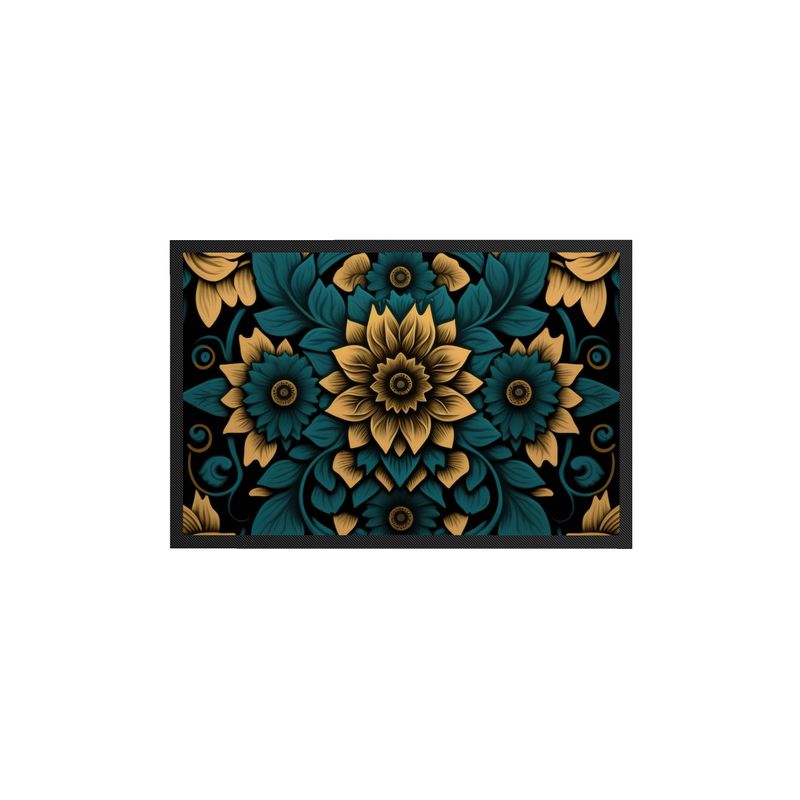 Yellow and Teal Sunflower Print