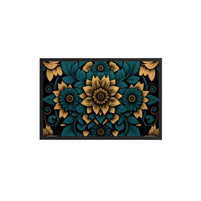 Yellow and Teal Sunflower Print