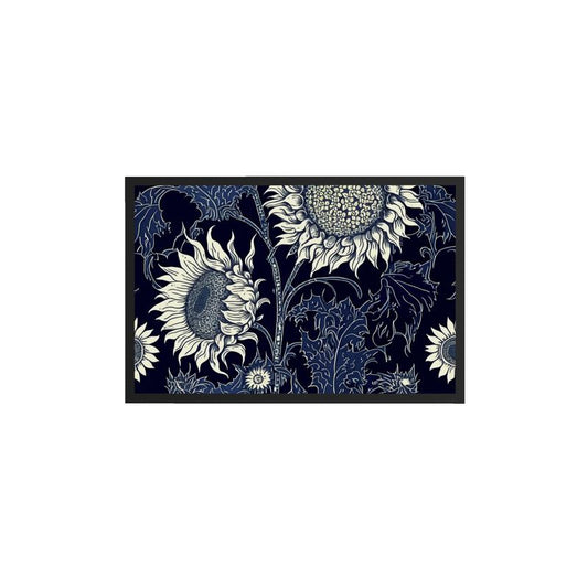 Indigo Sunflower Print Doormat