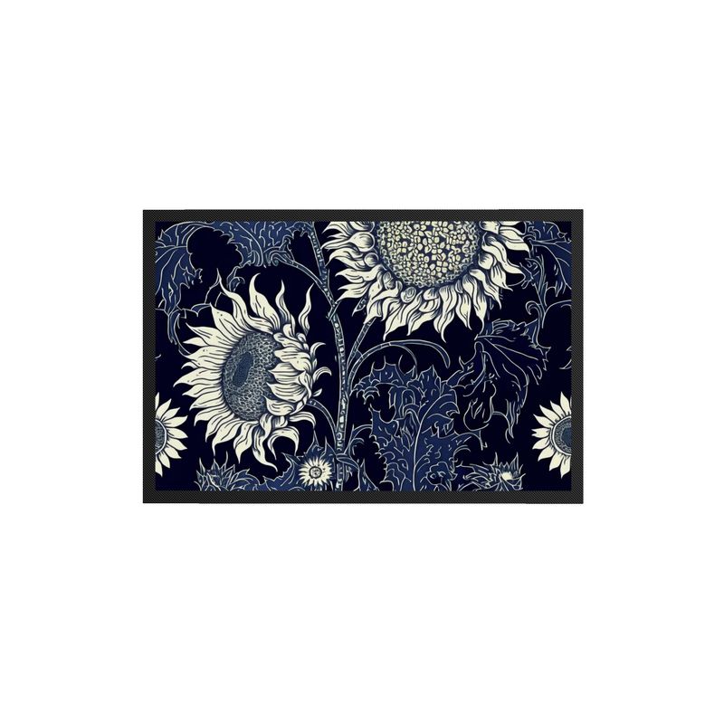 Indigo Sunflower Print Doormat
