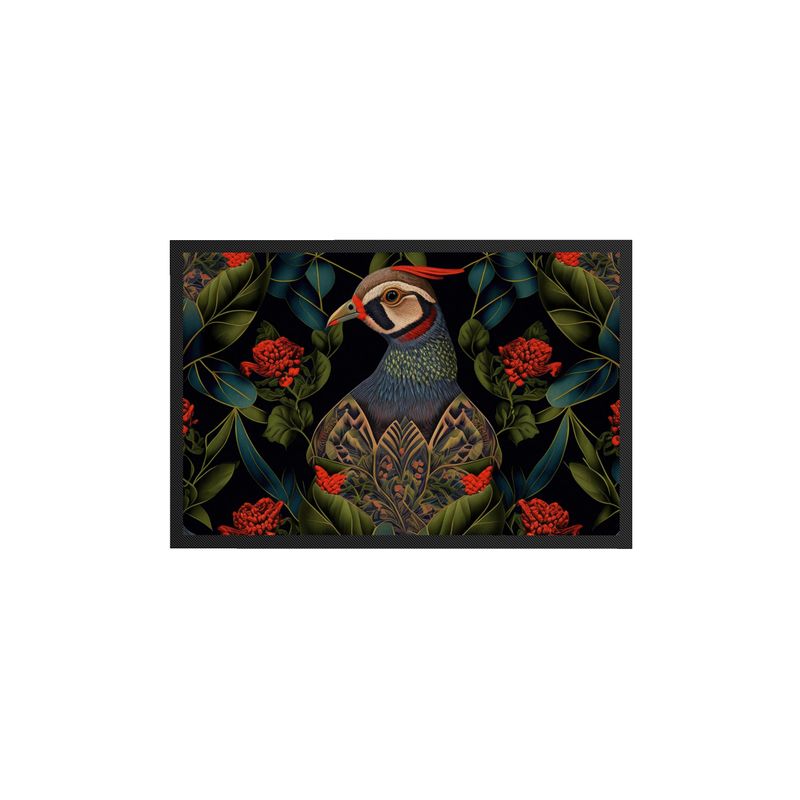 Red Partridge Print Doormat